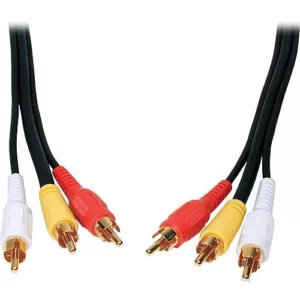 UpBright 5FT Cable A/V Audio/Video AV Cord 3.5mm AUX Auxilairy to RCA Composite Yellow White Red Cable Compatible with 503AK0400191000001 Western Digital WD TV HD, Live, Live Plus & Mini Media Player