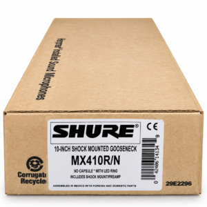 Shure MX410R/N Microflex 10in Gooseneck Mic LED Ring Preamp No Capsule